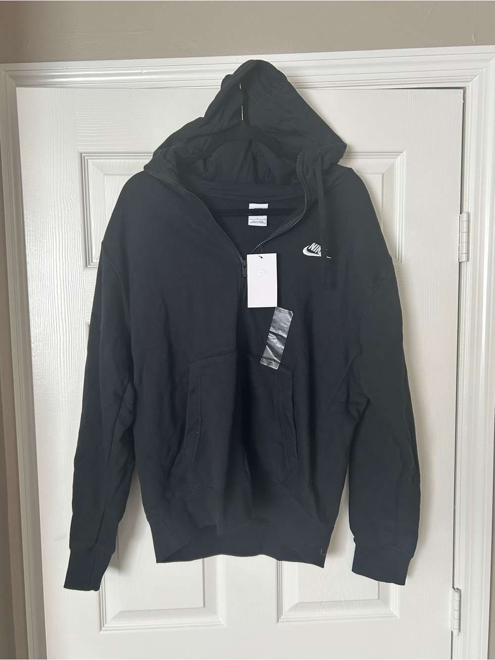 NWT - NIKE Sportswear Club Fleece Full-Zip Hoodie - Black Size Large